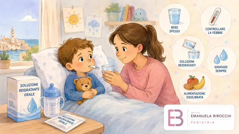 Febbre e disidratazione nei bambini: l’importanza delle soluzioni reidratanti secondo la pediatria moderna