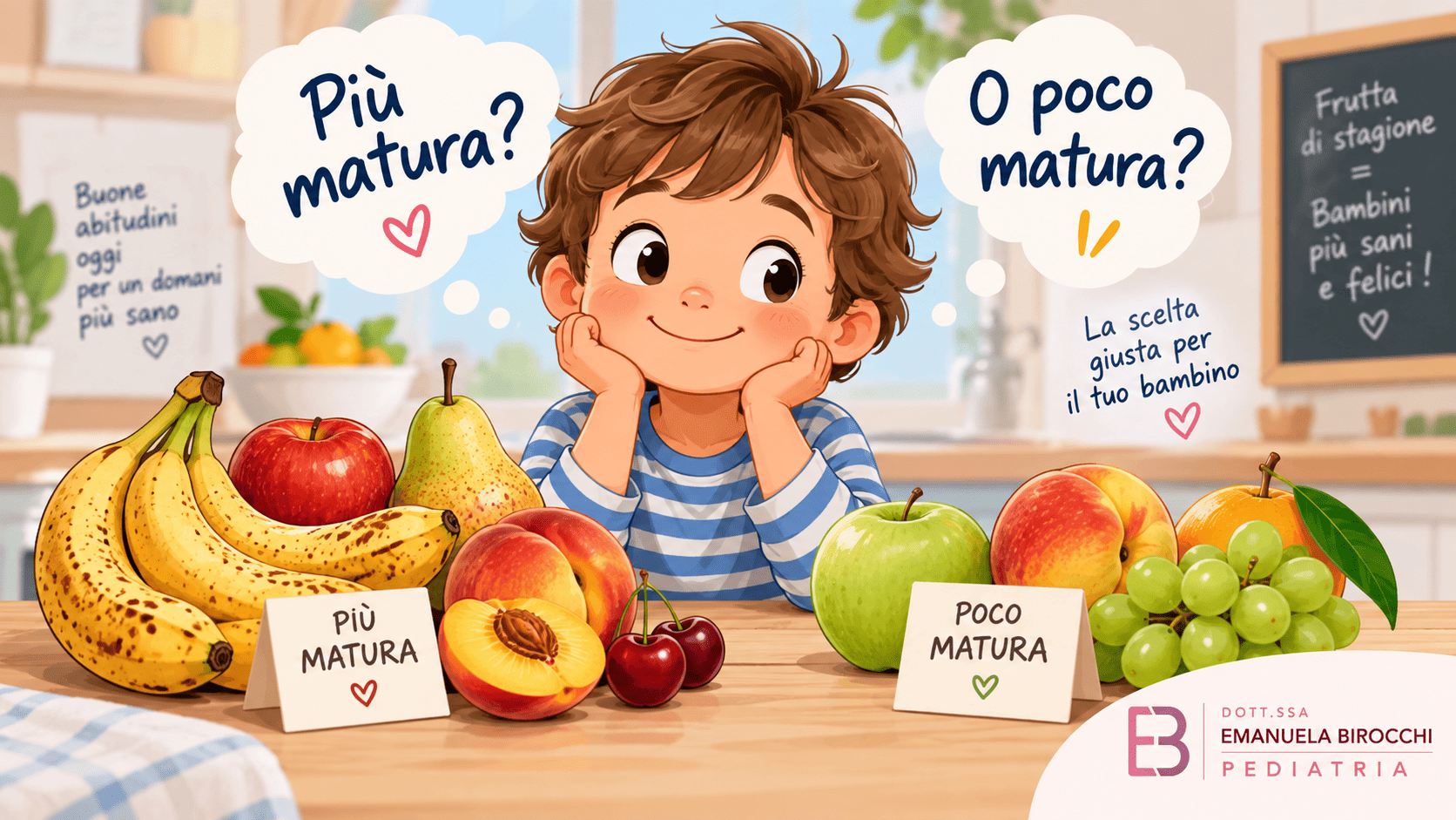 Frutta matura o poco matura? Qual è la scelta più giusta per i bambini, secondo la pediatria?